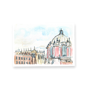 Show details for A4 Print Watercolour School Library and Eton College Chapel