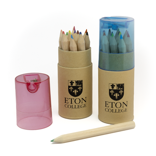 Show details for Small Eton College Crest Box with coloured pencils