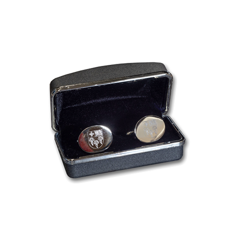 Show details for Pewter Plain Crest Cufflinks