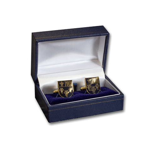 Show details for Cufflinks Black & Gold Crest - Shield