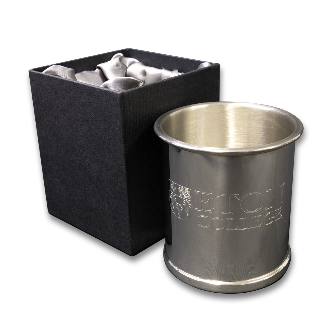 Show details for Eton Pewter engraved pen pot