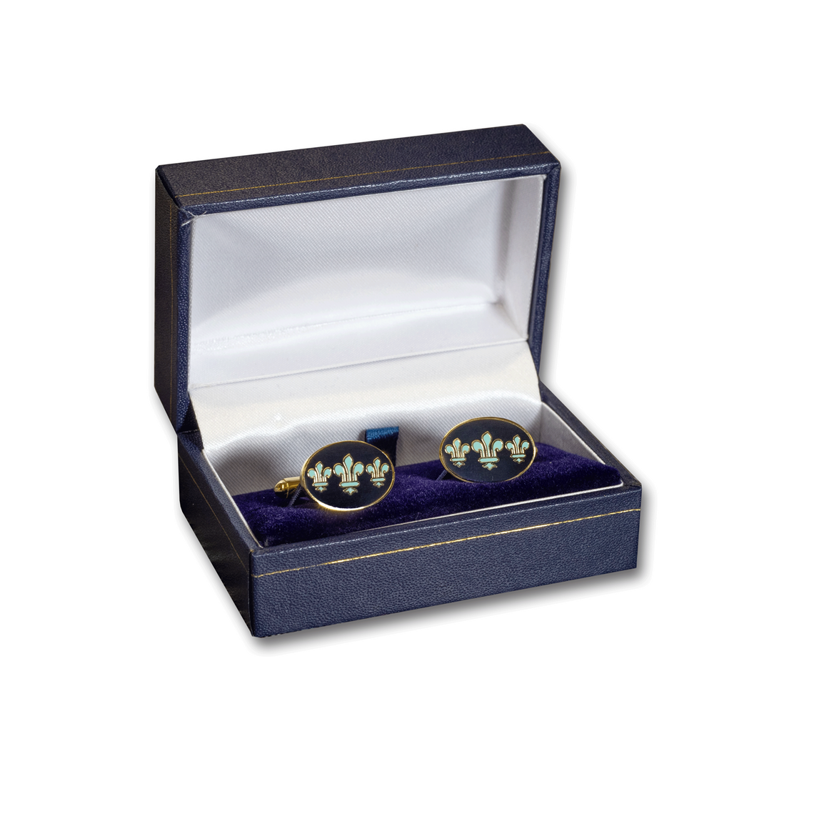 Show details for Triple Fleur De Lys Cufflinks - Oval