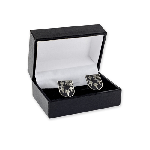 Show details for Cufflinks Black & Silver Crest - Shield