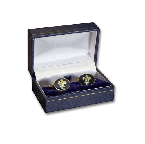 Show details for Single Fleur De Lys Cufflinks - Oval